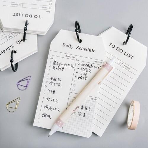 50 Sheets Simple Wireless Book, To Do List Daily Schedule Memo Pad, Steno Notebook Planner Agenda Office School Supplies A6456