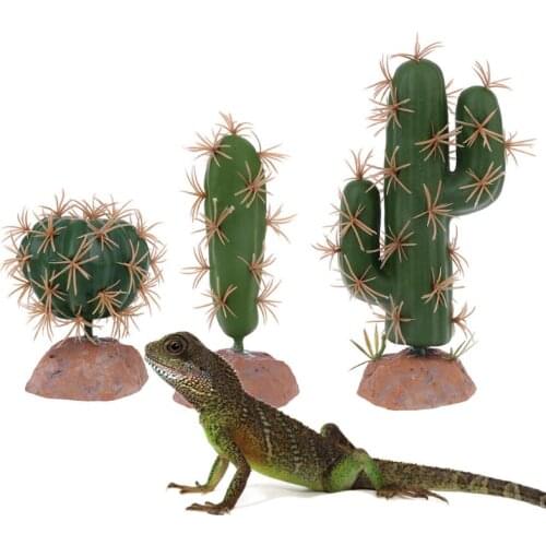 Reptiles Habitat Green Plastic Terrarium Plant for Amphibians Home Garden Ornament Drop Shipping