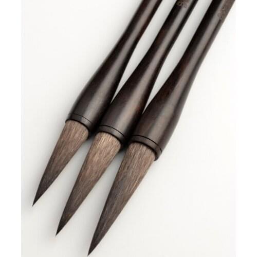 Chinese Calligraphy Pen 3pcs/set Mouse Whisker Chinese Painting Calligraphy Brushes High Grade Huzhou Brush PenTinta China