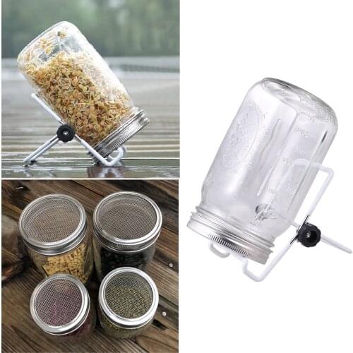 1set Glass Sprouter Jars Wide Mouth Mason Jars Seed Sprouting Jar Kit For Home Kitchen Garden Mason Sprouting Jar With Lid
