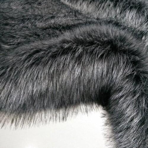 180cm*10cm Silver Fox Long Pile 7cm Thicken Soft Artificial Fox Plush Faux Fur Fabric DIY Shoes Coat Collar Vest Pillow Toy