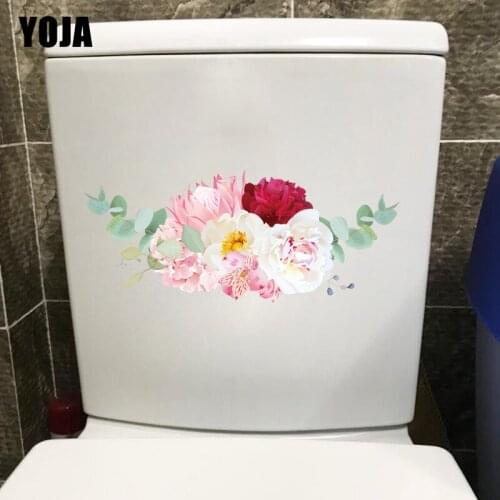 YOJA 27.6CM×11.6CM Fresh Bouquet Home Room Wall Decoration Fresh Plant Toilet Stickers T1-2584