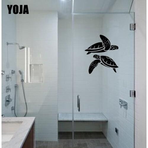 YOJA 27x23.1CM（One Group）Funny Turtle Home Room Kitchen Wall Stickers Decorated Bathroom Decals G2-0438