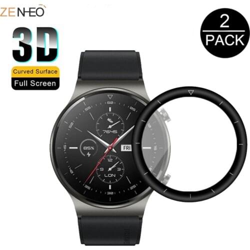 2pcs 3D FULL Coverage Protective Film For Huawei Watch GT2 pro GT2 Pro Screen Protector Clear Film 3D Curved Composite Material