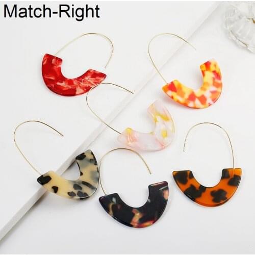 Match-Right Women Statement Trendy Earrings For Women Big Acrylic Dangle Circle Drop Earrings Pendant Female Jewelry LX074