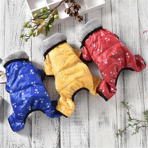 Winter Pet Dog Coat Jacket Thicken Warm Clothes For Dogs Waterproof Stars Puppy Jumpsuits Chihuahua French Bulldog Clothing