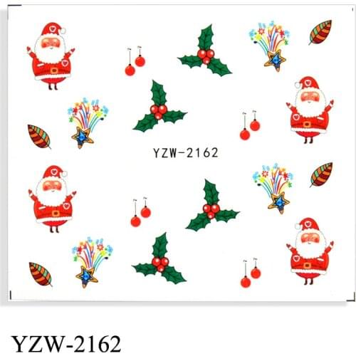 YWK 1 Sheet Nail Water Stickers New Year Christmas Design Transfer Decal Nail Art Decoration DIY Watermark Tattoos Nail Tool