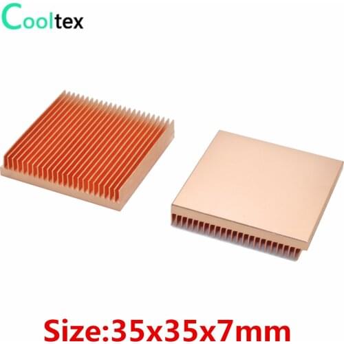 2pcs 35x35x7mm Pure Copper Heatsink Cooling Radiator Cooler Heat Sink for Electronic Chip MOS IC heat dissipation