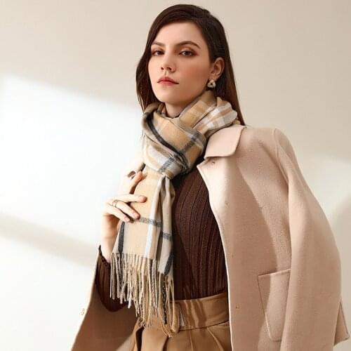 2021 Scarf New Autumn/Winter Cashmere Scarf Warm Plaid Scarf Female Street Scarf