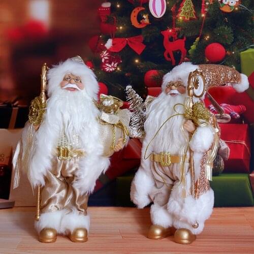 30CM Home Ornaments Big Standing Santa Claus Doll For Christmas Decoration New Year Gift Christmas Tree Decor Party Supplies
