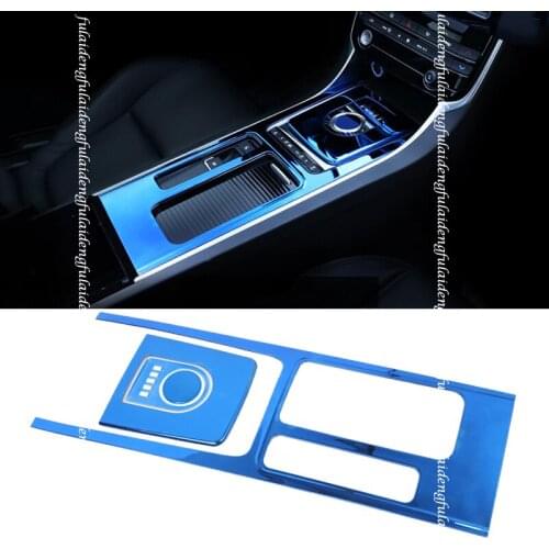 4pcs For Jaguar F-PACE 2018-2020 stainless steel Interior Gear Shift panel Water Cup Holder Cover trim Car accessories