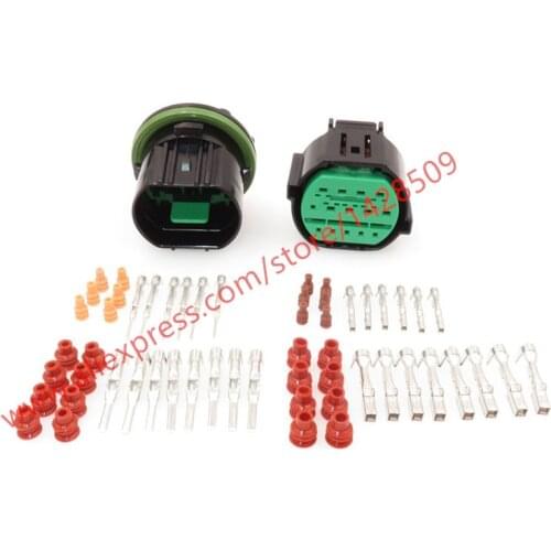 5 Sets KUM 14 Pin Automotive Headlight Plug Waterproof Electrial Female Male Auto Connector GL301-14021 GL291-14021 For KIA