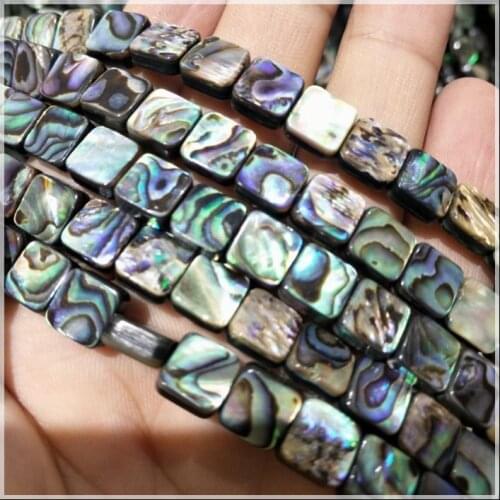 50pcs natural abalone shell strings square shape size 8x8mm top fashion diy beads accessories saltwater shell beads