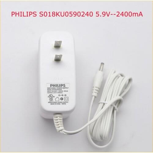 Adapters PHILIPS S018KU0590240 5.9V-2400mA White Supply Charger Switching Power Supply Switching Adapter 5.9V 2400mA