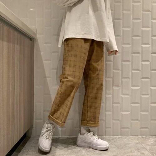 Alieeking Men's Checked Trousers