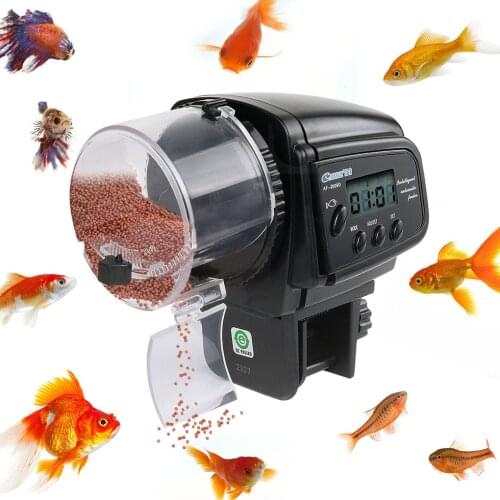 Timed Automatic Fish Feeder Digital LCD Automatic Aquarium Tank Auto Fish Food Feeder Timer Fish Pet Feeding Dispenser