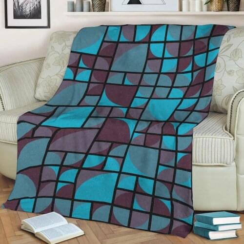Abstract Geometric Pattern 3D Printed Velvet Plush Throw Fleece Blanket Bedspread Sherpa Blanket Home Decora