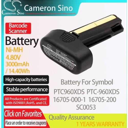 CameronSino Battery for Telxon PTC960XDS PTC-960XDS fits Telxon 16705-000-1 16705-200 SC0053 Barcode Scanner battery 3000mAh