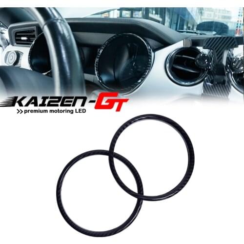 Black Carbon Fiber Style Instrument Panel Surrounding Decoration Rings Cover Sticker For Ford Mustang 2015-2020 Car Accessories