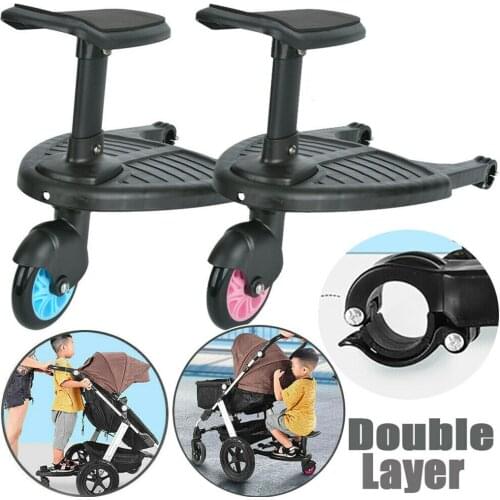Kids Buggy Wheel Board Stroller Step Stand Ride On Boards Plate Detachable Seat