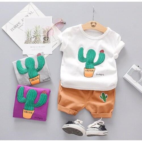 Boys Summer Clothing New Toddler Boy Girl Short Clothes Cartoons O-neck T-shirt + Shorts Sets Baby Kids Clothes 1-4 Y Clothes