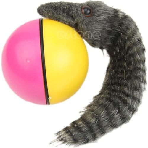 Hot Lovely Pet Dog Weasel Motorized Rolling Ball Appears Jump Moving Alive Toy