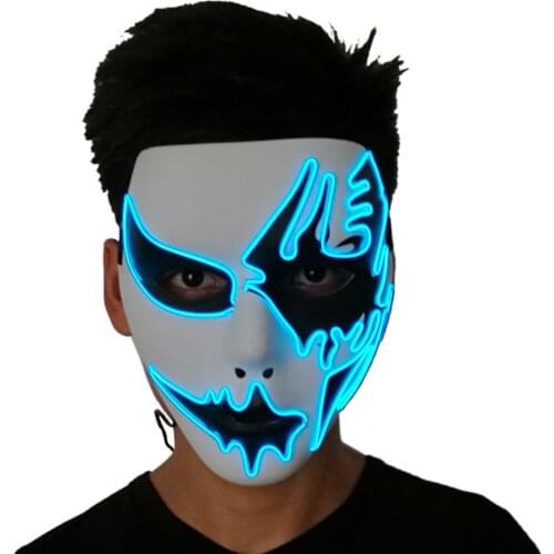 Halloween LED Mask Party Masque Masquerade Masks Horror Neon EL Mask LED Light Up Mask Halloween Glow Party Supplies