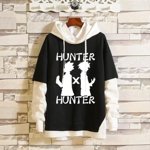 Hunter X Hunter Cosplay Hoodies Aizakku Netero Gon Freecss Fake Two Pieces Harajuku Hoodies Sweatshirts Pullover Streetwear