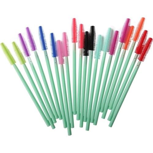 50pcs Disposable Eyelash Brush Mascara Wand Applicator Grafting Micro Silicone Brushes for Eye Lashes Extension makeup Tools