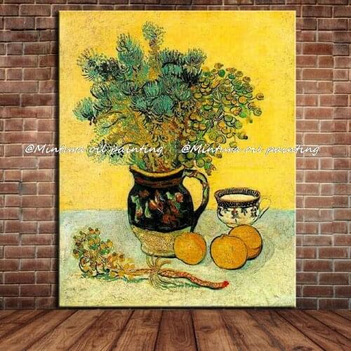 Majolica Jug With Wildflowers Of Vincent Van Gogh Hand Made Copy Famous Oil Paintings On Canvas Wall Picture For Home Decoration
