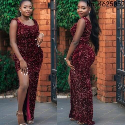 Sleeveless Summer Sexy African Women Sequined Long Dress African Dresses for Women African Clothes