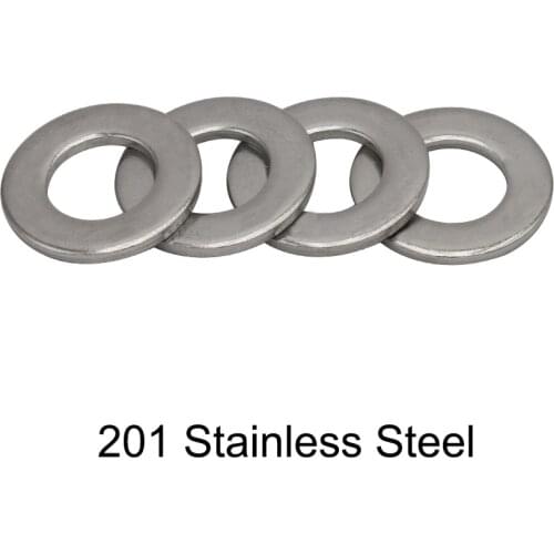 M6 M8 M6*16*1 M6x16x1 M8*16*1.2 M8x16x1.2 DIN125 GB96 201 Stainless Steel 201SS Enlarged Plain Gasket Thick Flat Washer