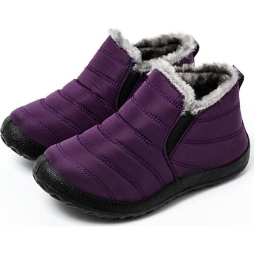 Fashion Snow Boots Women Shoes Warm Plush Winter Boots Woman Winter Female Slip on Flat Ladies Shoes Woman Waterproof Plus Size
