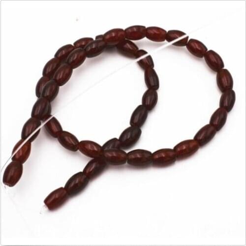 6x9mm Natural Brazil Dark red ruby Gemstone Rice-shaped Loose Beads 15 "