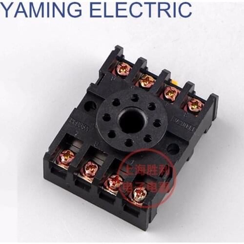 P82 8 Pins Terminal Relay Socket Base ST3P AH3-3 Black for MK2P JTX-2C JQX-10F Power Electromagnetic relay Base PF083A