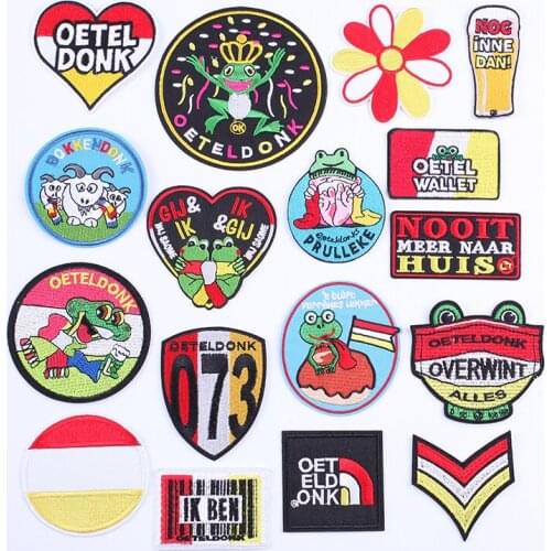 Iron on Patches for Clothes Oeteldonk Embroidery Patch Sew on Patches Badges Fabric Stickers Sewing Diy Applique Stripes Dress I