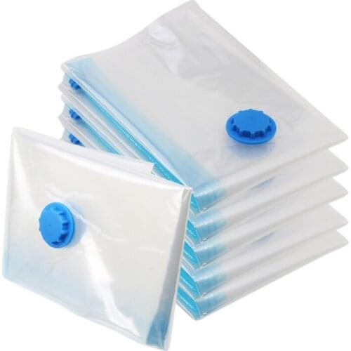 5 Size Vacuum Bag Transparent Border Foldable Compressed Organizer Storage Bag Saving Space Seal Bags