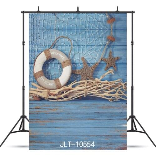 Blue Board Lifebuoy Starfish Vinyl Photographic Background For Children Baby Shower New Born Backdrop Photocall Photo Shoot