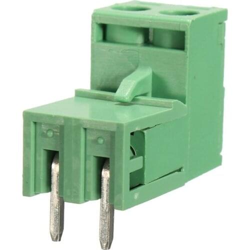 WSFS Hot 10 pcs 5.08mm Pitch 2Pin Plug-in Screw PCB Terminal Block Connector Right Angle