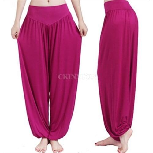 50Pcs/Lot Women Lady Harem Lantern Yoga Pants Belly Dance Baggy Comfy Long Loose Trousers 4 Size