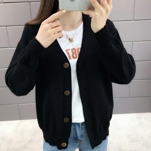 2019 new spring outside is very popular knit cardigan jacket female short section of foreign solid color V-neck women jacket A30