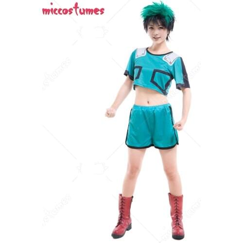 My Hero Academia Tracksuit Midoriya Izuku Deku Two Piece set Women Suits Shorts Crop Tops and Shorts Pants