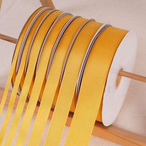 Golden Yellow Grosgrain Ribbon 100Yards/91Meters Wedding Christmas Webbing Baking Gift Box Flower Package Hand DIY Accessories