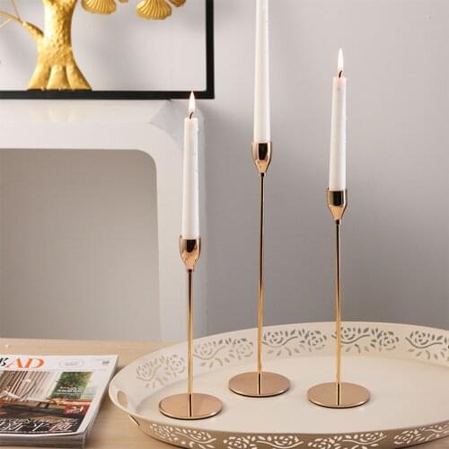 European Style 1/3Pcs Metal Candlestick Fashion Hotel Party Living Room Wedding Home Decoration Gifts