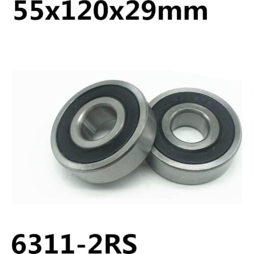 1Pcs 6311-2RS ball bearing 55x120x29 mm deep groove ball bearing 6311RS 6311 Free shipping