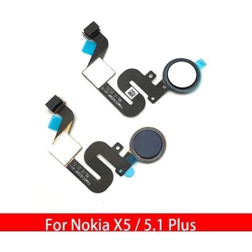 10pcs/lot Fingerprint Sensor Home Return Key Menu Button Flex Ribbon Cable For Nokia 5.1 Plus / X5 TA-1109 5.86