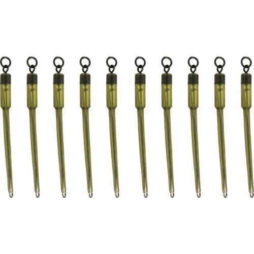 10 Pcs Carp Fishing Tackle Solid Bag Stems PVA Bag Stems Tail Rubbers Carp Coarse Lead Clip