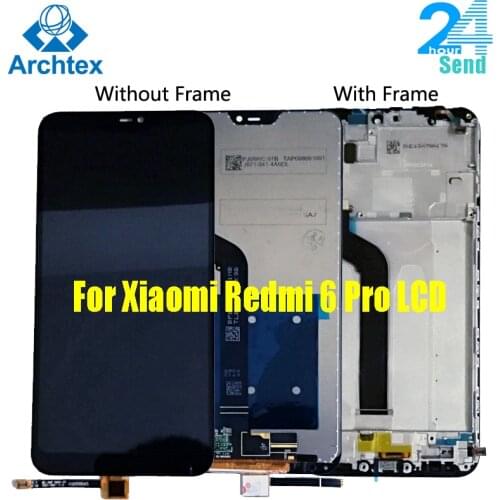100% Original LCD display For Xiaomi Mi A2 Lite touch screen digitizer assembly For Xiaomi Redmi 6 Pro With Frame 5.84 inch