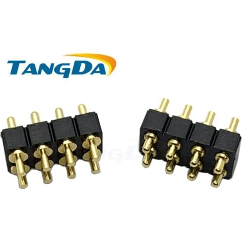 2*4pin pogo pin connector 8p spring contact pin 2.54 8pin welding plate gold-plated Connectors 5 - 12mm pitch: 2.54mm TANGDA