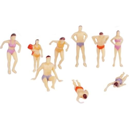 20pcs Model Beach People 1.0 inch Different Poses Scale 1:75 Miniature Figure Scenery Layout High Quality